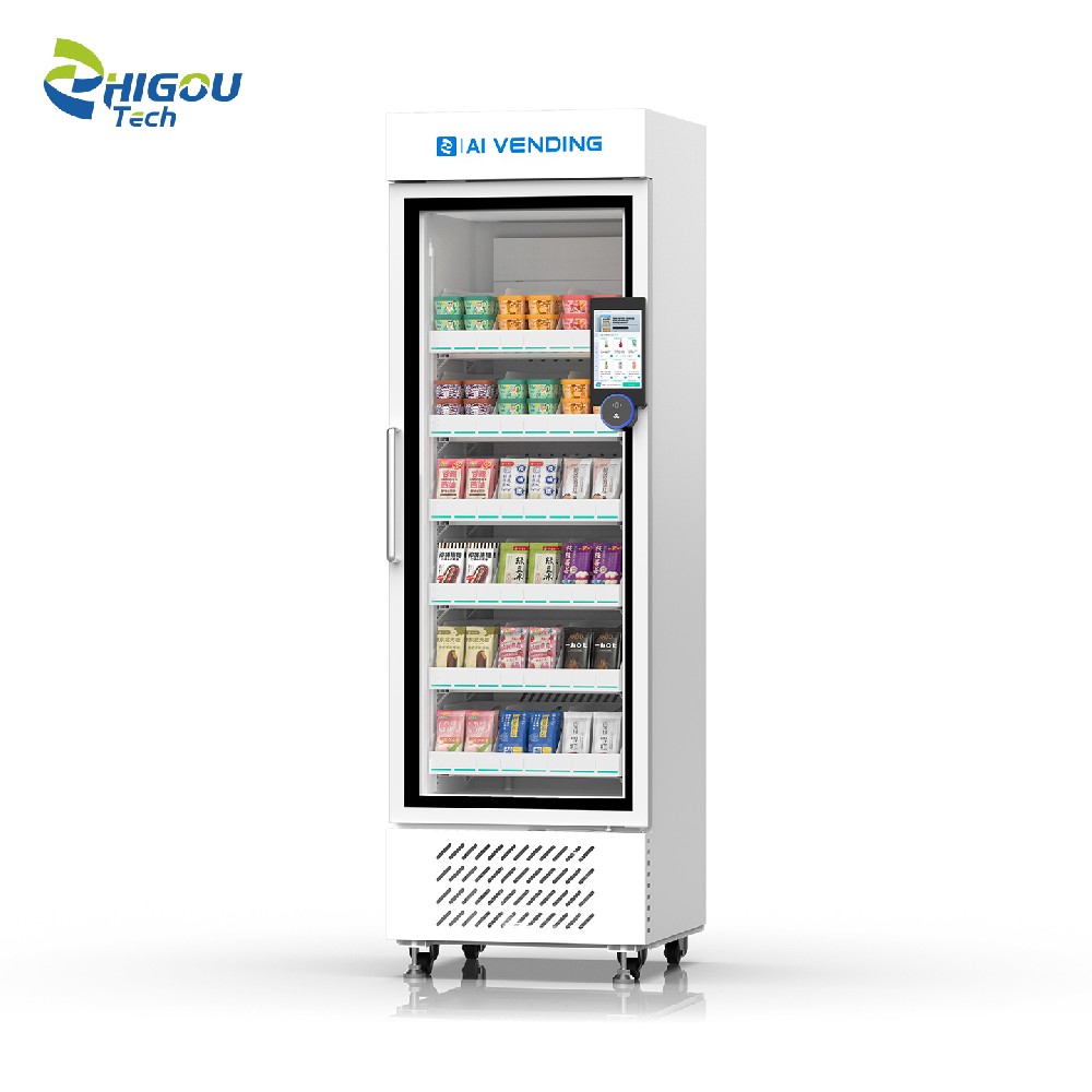 The Zhigou Tech 270L frozen vending machine is designed for ice cream products and features AI vision recognition technology. It supports card payment and offers OEM customization services.